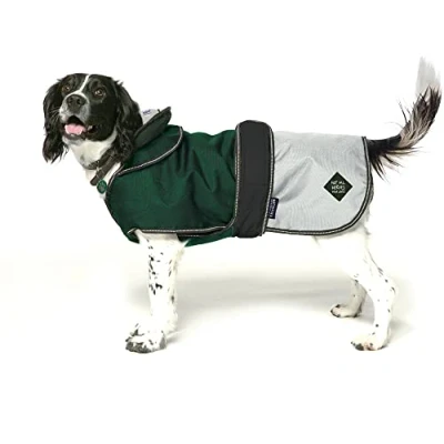 Image of Danish Design Battersea Dogs Home Green 2 in 1 Summer and Winter Removable Lining Waterproof Windproof Dog/Puppy Coat 12 Inch 30 cm