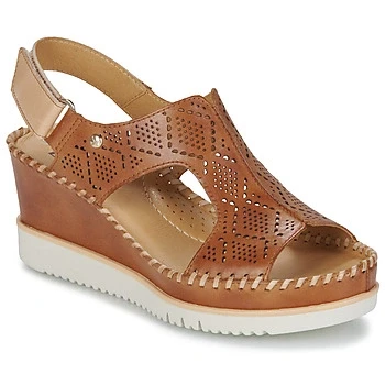 Image of Aguadulce Perforated Leather Women&#039;s Wedge Sandals