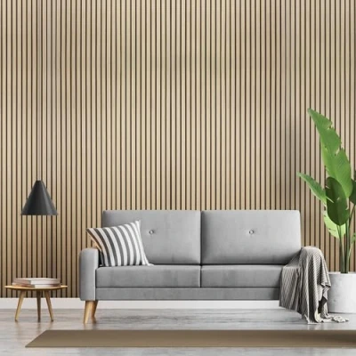 Image of Fuse Acoustic Wooden Wall Panel in Natural Oak, 240cm x 60cm (2 Pack)