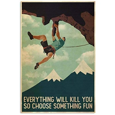 Image of Inga Rock Climbing Poster Forest Bedroom Posterd Home Decor Art Wall Metal Sign 8x12 inches