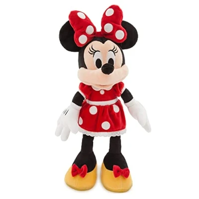 Image of Disney Store Official Minnie Mouse Medium Soft Toy for Kids, 47cm/18, Cuddly Character with Feel Finish and Embroidered Details, Classic Red Outfit Suitable Ages 0