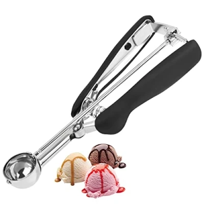 Image of FOCCTS Ice Cream Scoop Stainless Steel Cookie with Trigger, Used for Fruit, Cream, etc.