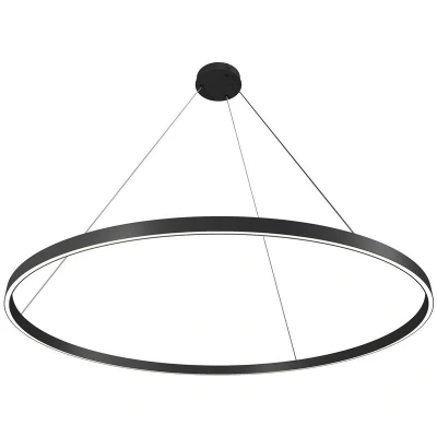 Image of Maytoni Rim Modern Integrated LED Pendant Ceiling Light Black, 120cm, 3000K