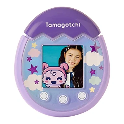 Image of TAMAGOTCHI 42902 Bandai Pix The Next Generation of Virtual Reality Pet with Camera, Games and Collectable Characters Sky, Purple, Single