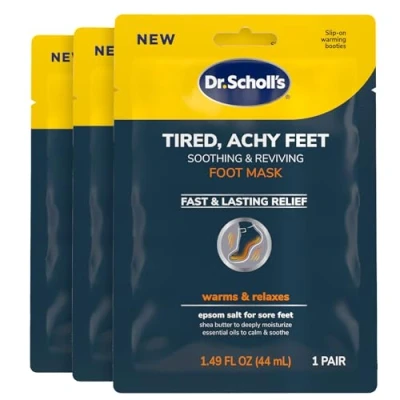 Image of Dr. Scholl&#039;s® Tired, Achy Feet Soothing &amp; Reviving Foot Mask, 3 Pair, Warming Booties