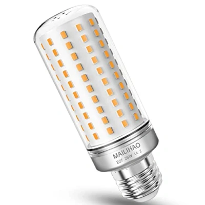 Image of MAILIHAO 1 Pack 25W E27 Corncob Led lamp, 200W Equivalent to Light Bulbs 3000k Warm White 2500 lumens, not dimmable, Energy Saving lamp Small Edison Screw