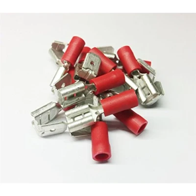 Image of 10x Red PiggyBack Spade Crimp Terminal Connector Electrical Car Audio Wiring