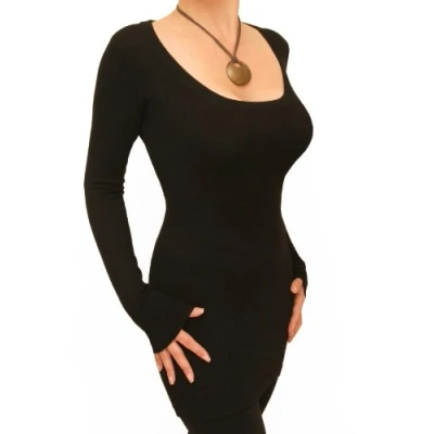 Image of Blue Banana Women&#039;s Long Sleeve Scoop Neck Jumper Black Size 18