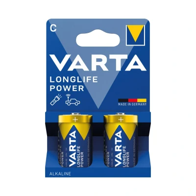 Image of Varta Longlife Power C Alkaline Battery 1.5V (Pack of 2) 4914121422