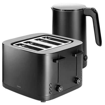 Image of Zwilling Enfinigy 1.5L Kettle Plastic &amp; 4 Short Slot Toaster Black