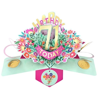 Image of Happy 71st Birthday 71 Today Pop Up Greeting Card Love Kate&#039;s Cards Her POP215MC71