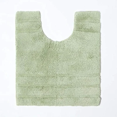 Image of Homescapes Spa Supreme Luxury Pedestal Mat, Sage Green, Very Heavy 1800 GSM, Super Soft Plush Cotton, 50x55cm, Washable at Home. Bath Mats Sold Seperately