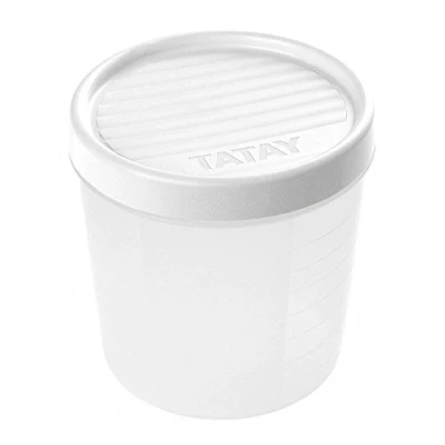 Image of TATAY Food Storage, Airtight, 1L of Capacity, Screw Lid, BPA free, Suitable Microwave and Dishwasher, White. Measures: 12 x 12,5 cm
