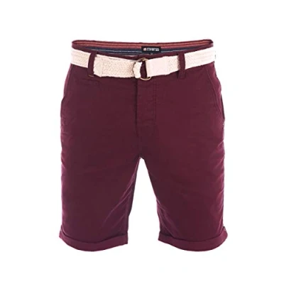 Image of riverso Men&#039;s Chino Shorts RIVHenry Belted Bermuda 98% Cotton Light Blue Dark Navy Red Green Orange Beige Grey w30 w42, Size: W 42, Colour: (19400)