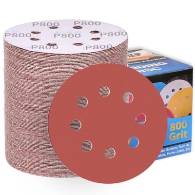 Image of 100Pcs 125mm Sanding Discs 800 Grit 8 Holes Hook and Loop Pads for Random Orbital Sander Sandpaper Sheet ALPXUXP