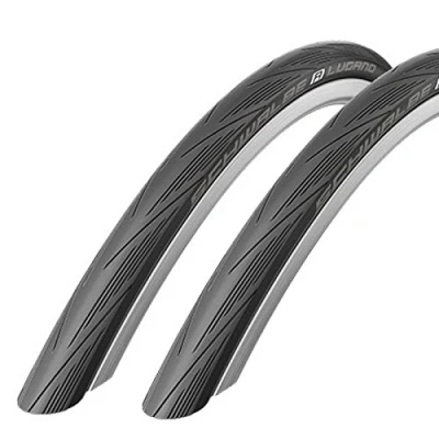 Image of Schwalbe Lugano 700c x 25 Road Racing Bike Tyres (with Puncture Protection) Pair