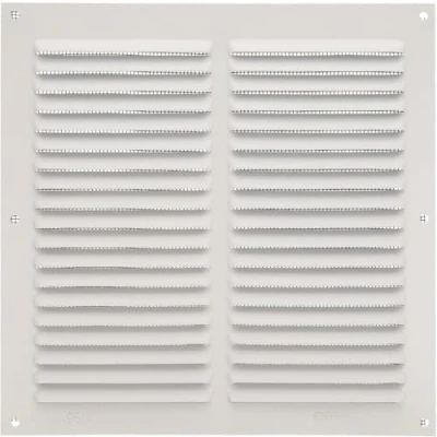 Image of Amig Square Aluminium Ventilation Grille with Mosquito Net for Air Outlets Ideal Kitchen and Bathroom Ceilings Dimensions: 200 x mm Colour: White