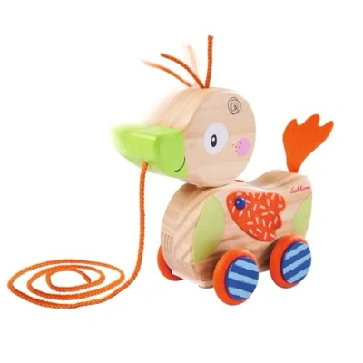 Image of Eichhorn 100005587 EH Pull Out Toy, Duck, Multi Coloured