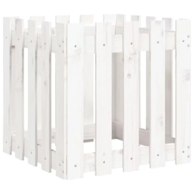 Image of vidaXL Solid Pine Wood Garden Planter with Rustic Appeal and Roomy Design for Patio or White