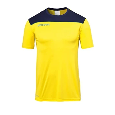 Image of Kempa Men&#039;s Offense 23 T Shirt, Lime Yellow/Navy/azurbl, S
