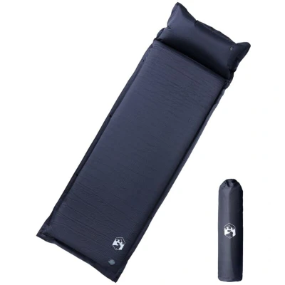 Image of vidaXL Self Inflating Camping Mattress with Pillow 1 Person Grey