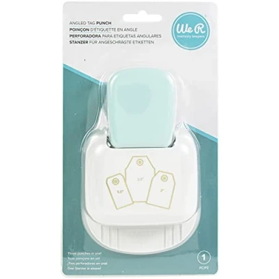 Image of We R Memory Keepers 3 in 1 Punch Angled Label, Metal Plastic, White/Opulent Garden