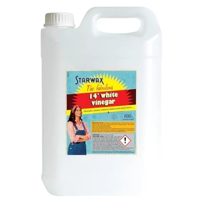 Image of STARWAX THE FABULOUS 14 Household White Vinegar Descales, Degreases, Softens Water, Removes Stains Unscented 100% Ingredients of Natural Origin 5L