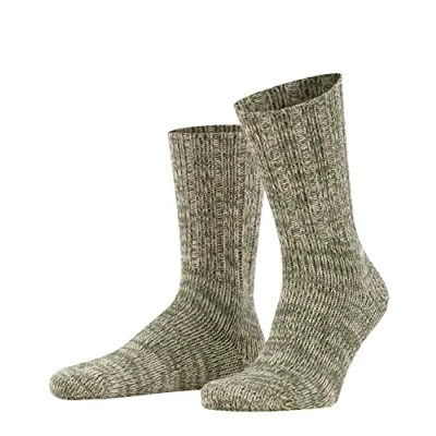 Image of Mens 1 Pair Falke Brooklyn Organic Cotton Heavy Weight Socks Green 43 46