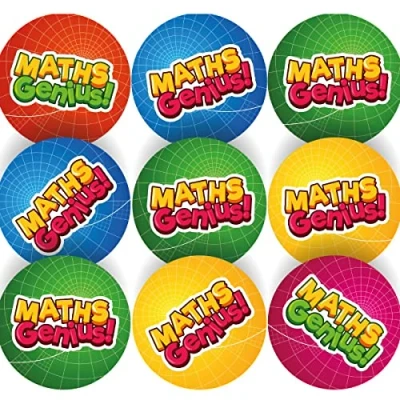 Image of 144 Maths Genius 30mm Glossy Reward Stickers for Teachers &amp; Parents