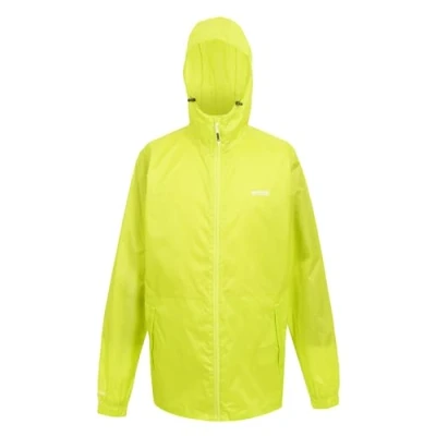 Image of Regatta Mens Pack It III Waterproof Packaway Jacket Citron Lime S