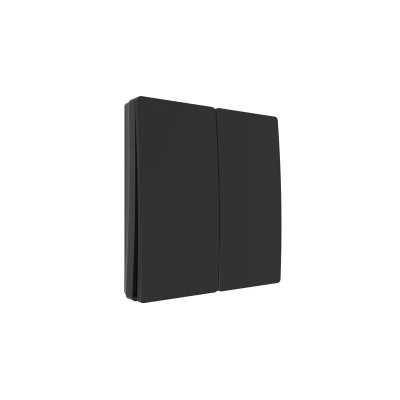 Image of Kinetic Wall Switch 2 Gang Matt Black IP65 Forum Konect