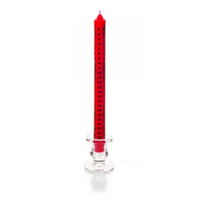 Image of Premier Advent Candle Red Dinner Holly and Ivy with Glass Holder