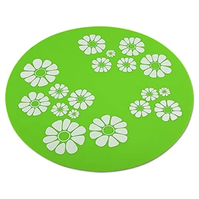 Image of ele ELEOPTION Premium Quality Silicone Pad Non slip Mat for 1.6 L Automatic Daisy Water Fountain, Safe Dogs Cats Green