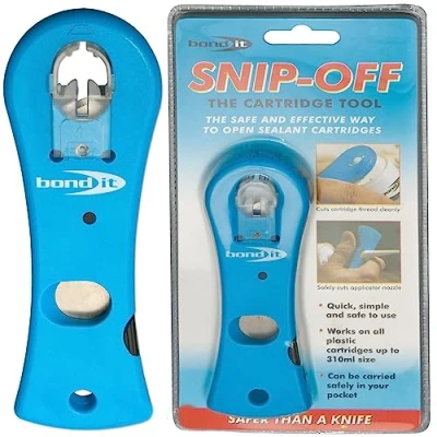 Image of Bond It Snip Off Cartridge Cutter Tool Opener For Silicone Sealant Open Tube Easy Safe Snips Nozzle &amp; Thread Safety Cutting Cart Blist