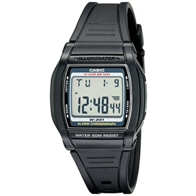 Image of Casio Men Digital Quartz Watch with Plastic Strap W 201 1AV