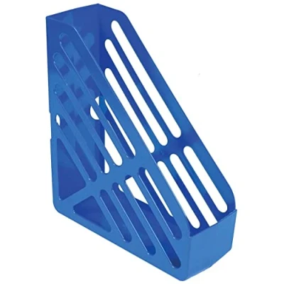 Image of SMCO Magazine Rack Ideal for Magazines Catalogues A4 Blue