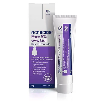 Image of Acnecide Face Gel 5% Benzoyl Peroxide Acne Treatment for Spot Prone Skin 15g