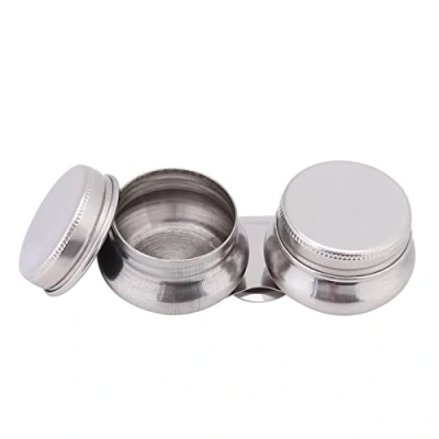 Image of Stainless Steel Palette Cup,Large Mouth Double Dipper with Lid and Clip, Oil Container for Acrylic or Paint
