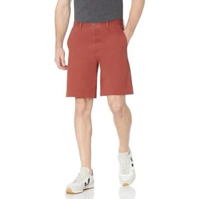 Image of Amazon Essentials Men&#039;s Classic Fit 9 Inch Chino Shorts, Rust, 33W