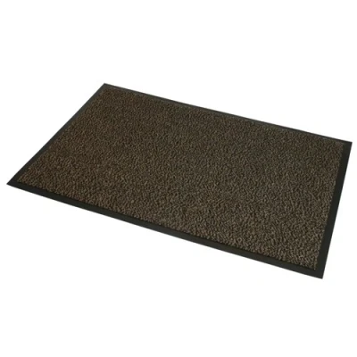 Image of JVL Brown Black Heavy Duty Barrier Door Floor Mat, 80 x 60 cm