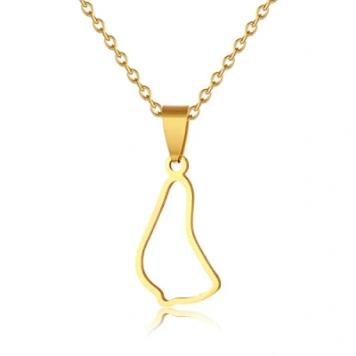 Image of FENGJIAREN Barbados Island Map Pendant Necklace &amp; Flag Symbol Necklaces Jewelry Gifts For Unisex Minimalist Jewelry,Golden,45cm
