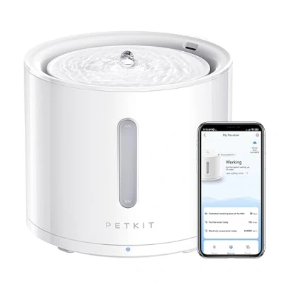 Image of PETKIT Cat Water Fountain for Drinking, EVERSWEET SOLO 2, App Control 2L, Ultra Quite with Filter/Smart LED Reminder/3 Working Mode, Separate Base Safety