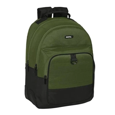 Image of Safta DARK FOREST Children&#039;s School Backpack, Ideal for Children of Different Ages, Comfortable and Versatile, Quality Resistance, 32 x 15 42 cm, Khaki Green/black,