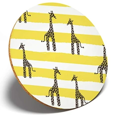 Image of 1 x Beautiful Giraffe Pattern Round Coaster Kitchen Student Kids #14482