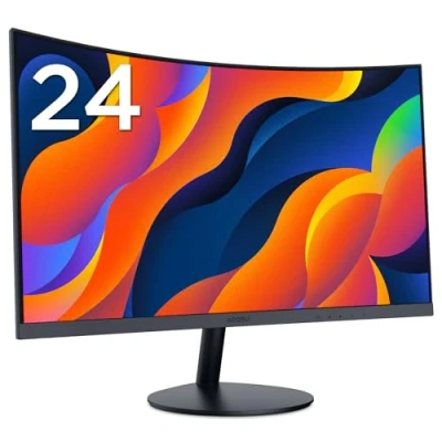 Image of KOORUI 24 Inch Curved Computer Monitor Full HD 1080P 60Hz Gaming 1800R LED HDMI VGA, Tilt Adjustment, Eye Care, Black 24N5C