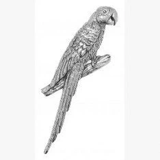 Image of Parrot Pin Badge Brooch Gift, Supplied in Organza Bag