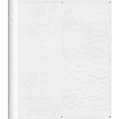 Image of vidaXL White Balcony Screen 100% Polyester Oxford with PU Coating, Water/UV Resistant, 120x700cm Aluminium Eyelets for Privacy in Outdoor Spaces