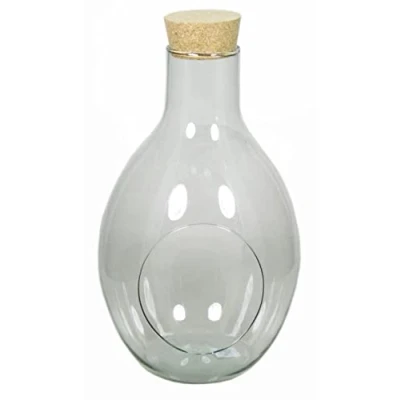 Image of INNA Glas Terrarium bottle glass VINELLA with cork lid, clear, 48,5 cm, Ø 30 cm Decorative vase