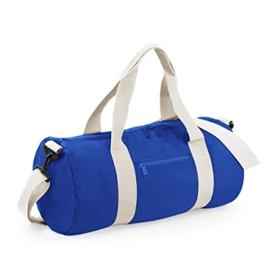 Image of BagBase BG140 Original Barrel Bag Bright Royal/Off White