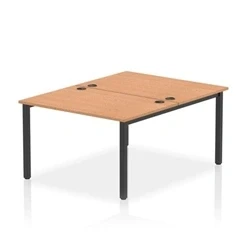 Image of Impulse Bench B2B 2 Person 1200 Black Frame Office Desk Oak